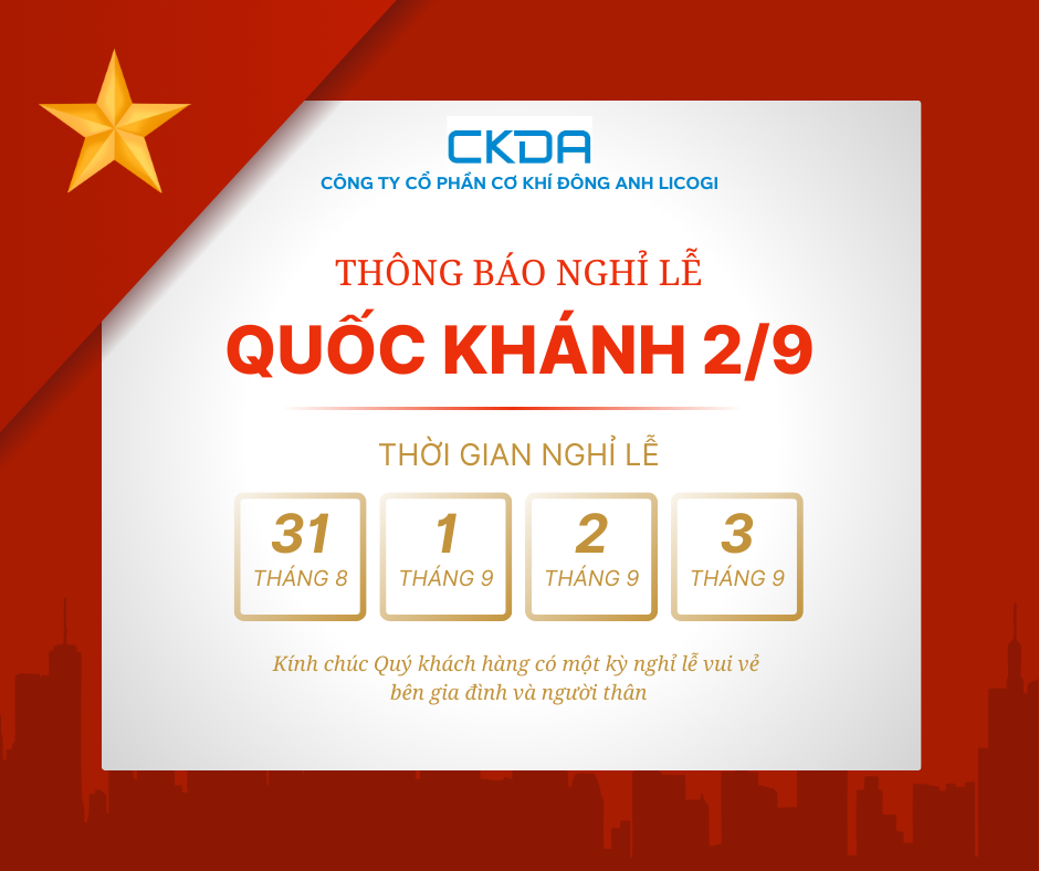 Thông báo lịch nghỉ lễ Quốc khánh 2-9